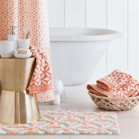 coral bathroom accents